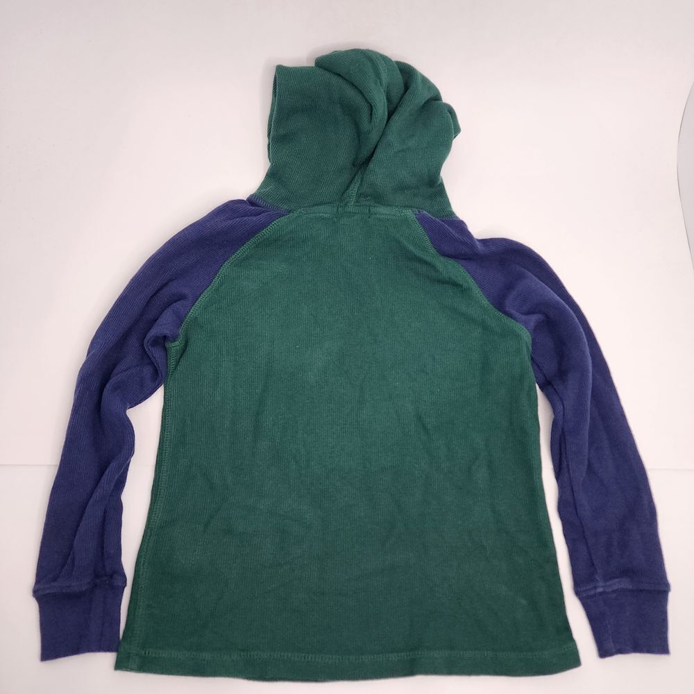 Polo‎ Ralph Lauren Hoodie Pullover Boys 6 Green Plaid Thick Waffle Knit - Picture 3 of 9